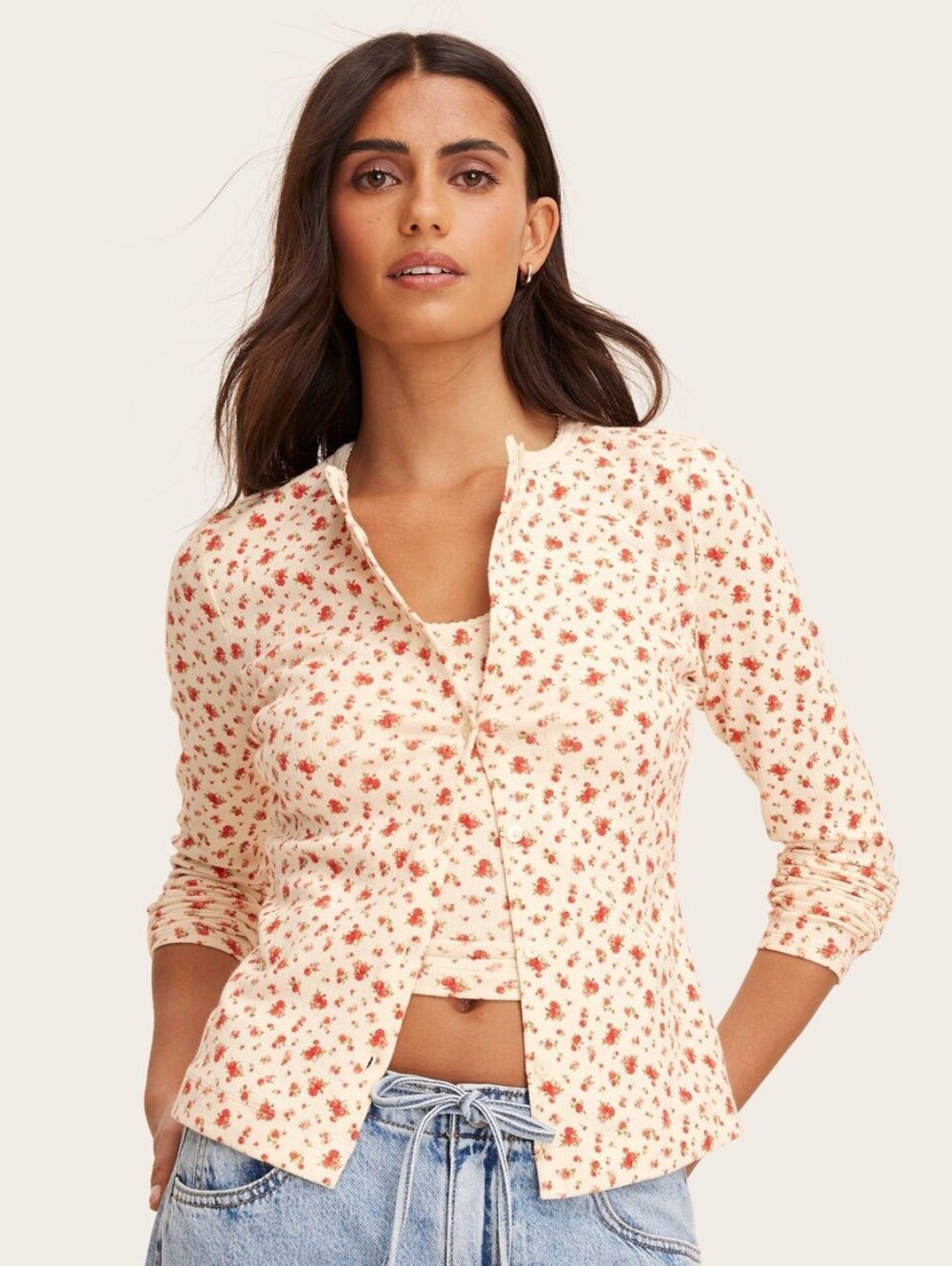 Parke X Target Women's Pointelle Cardigan - Cream Floral